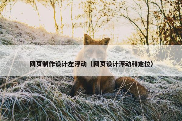 网页制作设计左浮动（网页设计浮动和定位）