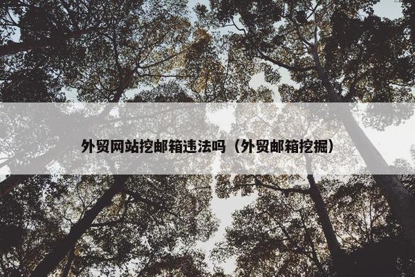 外贸网站挖邮箱违法吗（外贸邮箱挖掘）