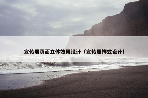 宣传册页面立体效果设计（宣传册样式设计）