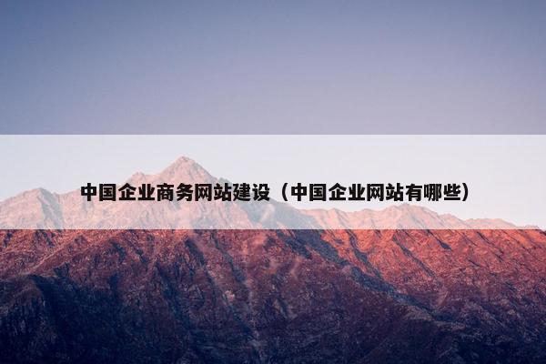 中国企业商务网站建设（中国企业网站有哪些）
