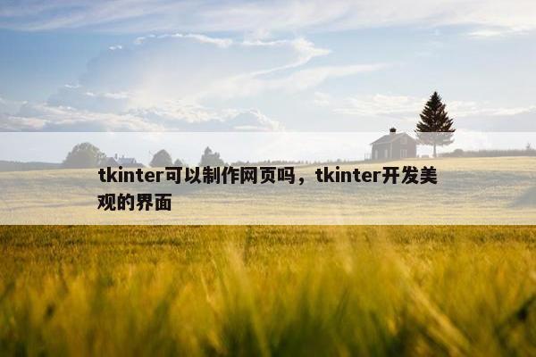 tkinter可以制作网页吗，tkinter开发美观的界面