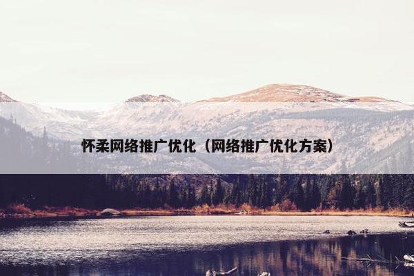 怀柔网络推广优化（网络推广优化方案）