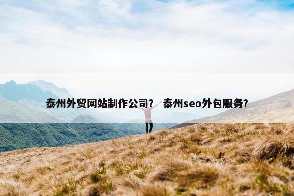 泰州外贸网站制作公司？ 泰州seo外包服务？