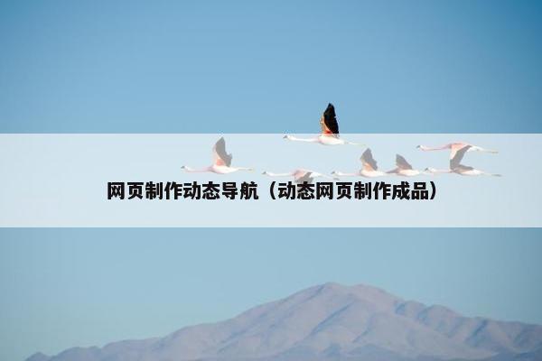 网页制作动态导航（动态网页制作成品）