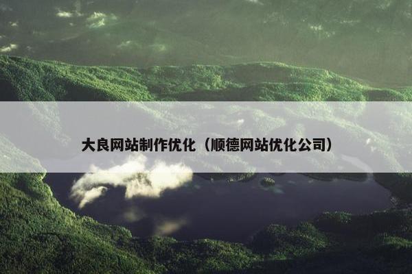 大良网站制作优化（顺德网站优化公司）