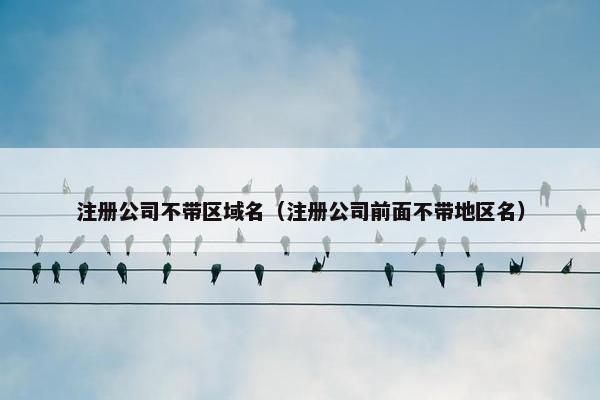 注册公司不带区域名(注册公司前面不带地区名) 注册公司不带区域名(注册公司前面不带地区名)