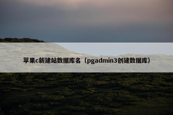 苹果c新建站数据库名(pgadmin3创建数据库) 苹果c新建站数据库名(pgadmin3创建数据库)