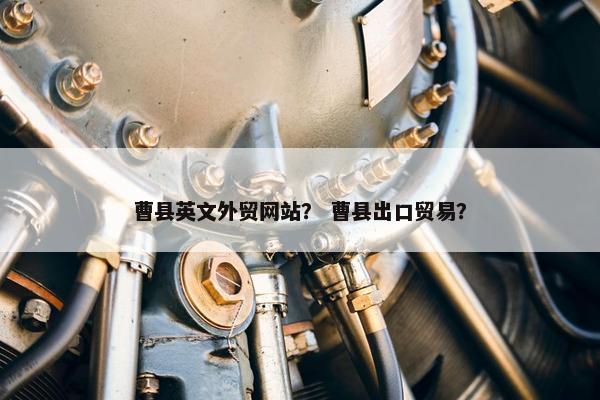 曹县英文外贸网站？ 曹县出口贸易？