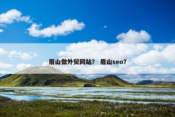 眉山做外贸网站？ 眉山seo？