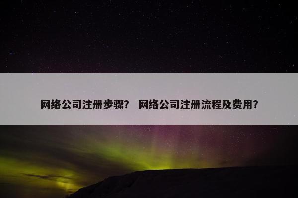网络公司注册步骤？ 网络公司注册流程及费用？