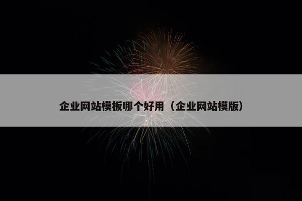 企业网站模板哪个好用（企业网站模版）