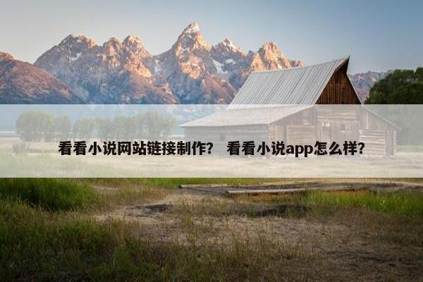 看看小说网站链接制作？ 看看小说app怎么样？