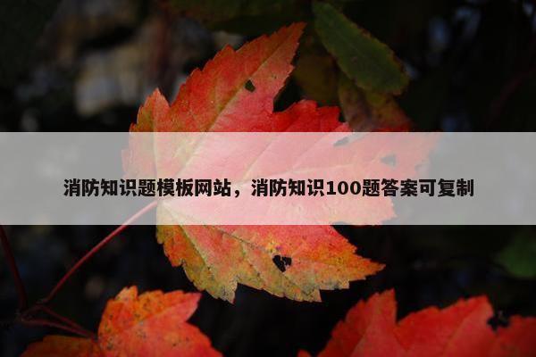消防知识题模板网站，消防知识100题答案可复制