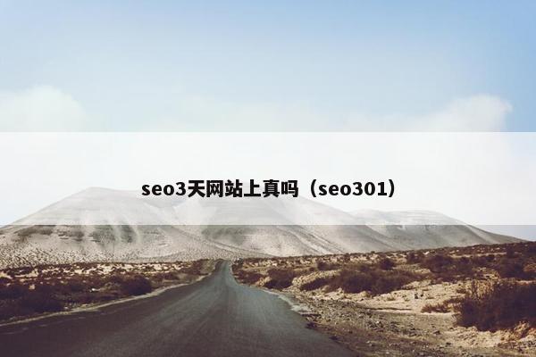 seo3天网站上真吗（seo301）