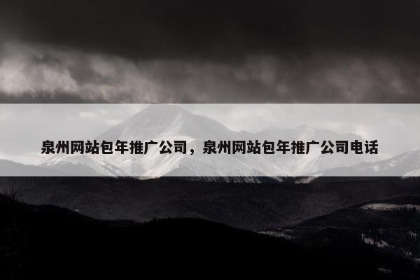 泉州网站包年推广公司，泉州网站包年推广公司电话