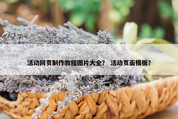 活动网页制作教程图片大全？ 活动页面模板？