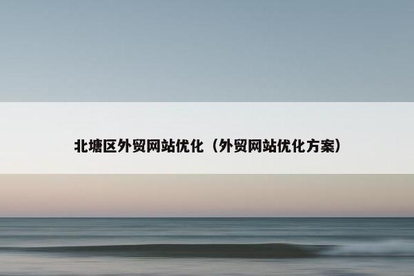 北塘区外贸网站优化（外贸网站优化方案）
