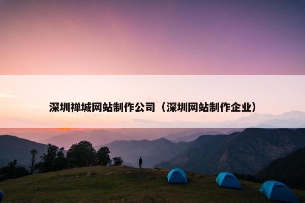 深圳禅城网站制作公司（深圳网站制作企业）