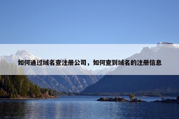 如何通过域名查注册公司,如何查到域名的注册信息 如何通过域名查注册公司,如何查到域名的注册信息