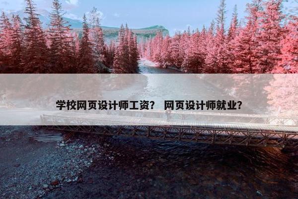 学校网页设计师工资？ 网页设计师就业？