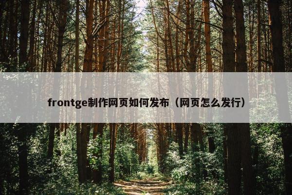 frontge制作网页如何发布（网页怎么发行）