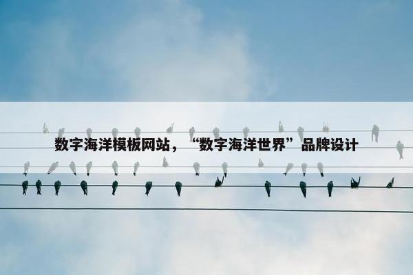 数字海洋模板网站，“数字海洋世界”品牌设计