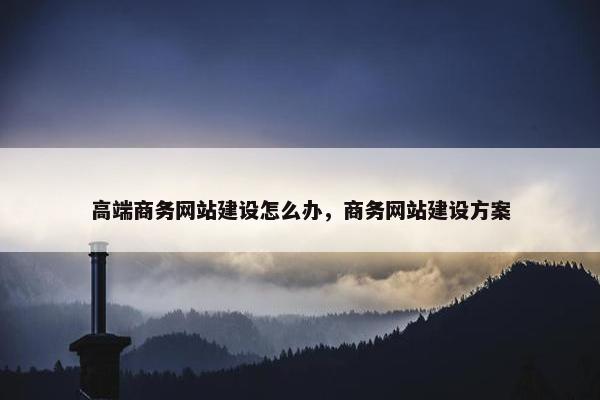高端商务网站建设怎么办，商务网站建设方案