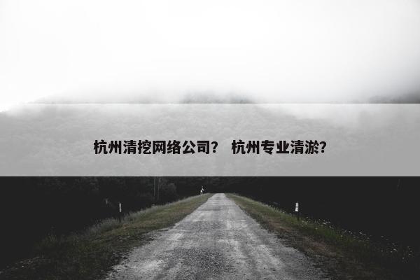 杭州清挖网络公司？ 杭州专业清淤？