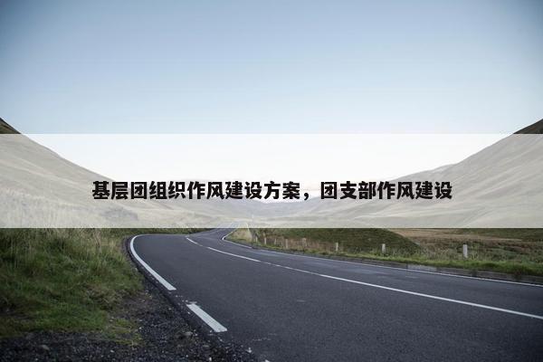 基层团组织作风建设方案，团支部作风建设