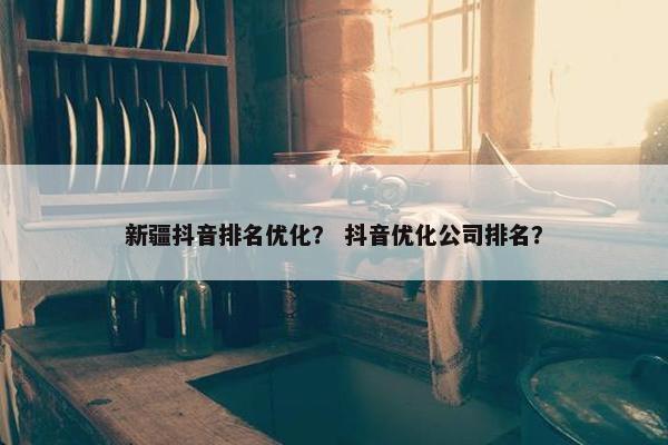 新疆抖音排名优化？ 抖音优化公司排名？