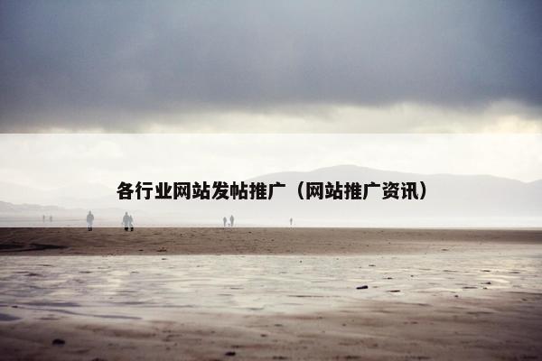各行业网站发帖推广（网站推广资讯）