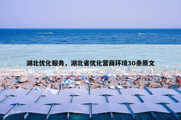 湖北优化服务，湖北省优化营商环境30条原文