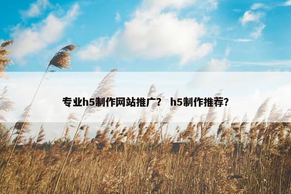 专业h5制作网站推广？ h5制作推荐？