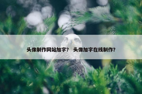 头像制作网站加字？ 头像加字在线制作？