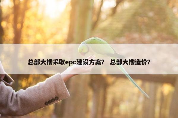 总部大楼采取epc建设方案？ 总部大楼造价？