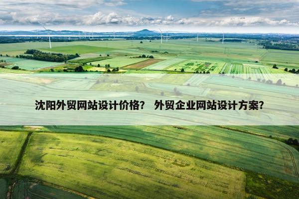 沈阳外贸网站设计价格？ 外贸企业网站设计方案？