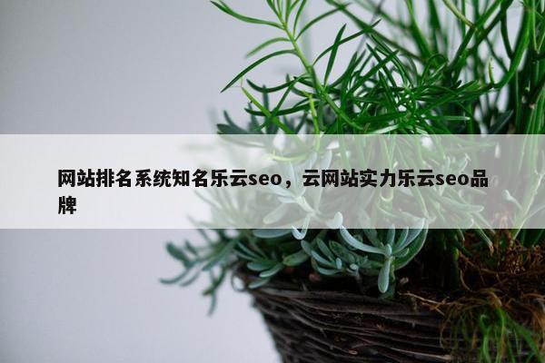 网站排名系统知名乐云seo，云网站实力乐云seo品牌