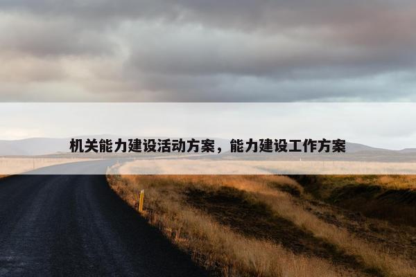 机关能力建设活动方案，能力建设工作方案