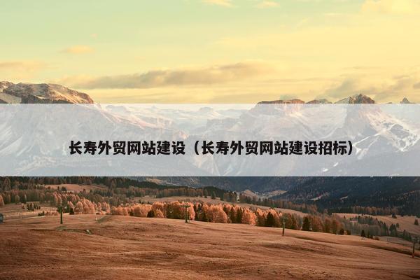 长寿外贸网站建设（长寿外贸网站建设招标）