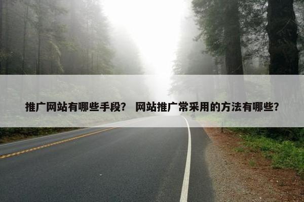 推广网站有哪些手段？ 网站推广常采用的方法有哪些？