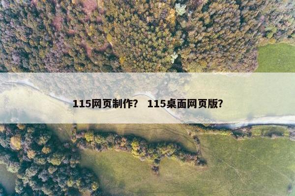 115网页制作？ 115桌面网页版？