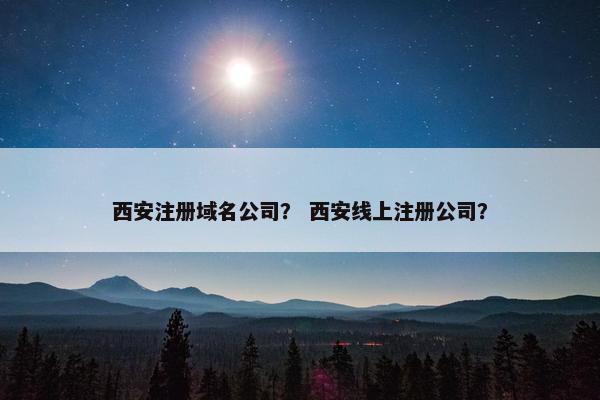 西安注册域名公司？ 西安线上注册公司？