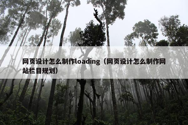 网页设计怎么制作loading（网页设计怎么制作网站栏目规划）