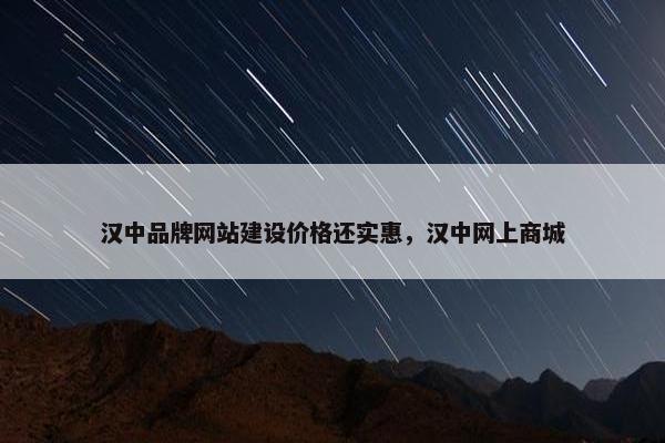 汉中品牌网站建设价格还实惠，汉中网上商城